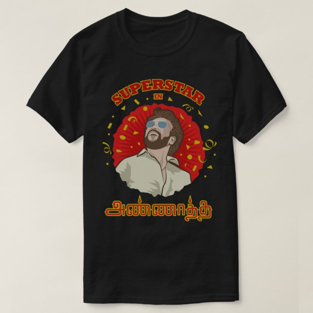 Annatha tamil film superstar rajinikanth t shirt (Design framsida)