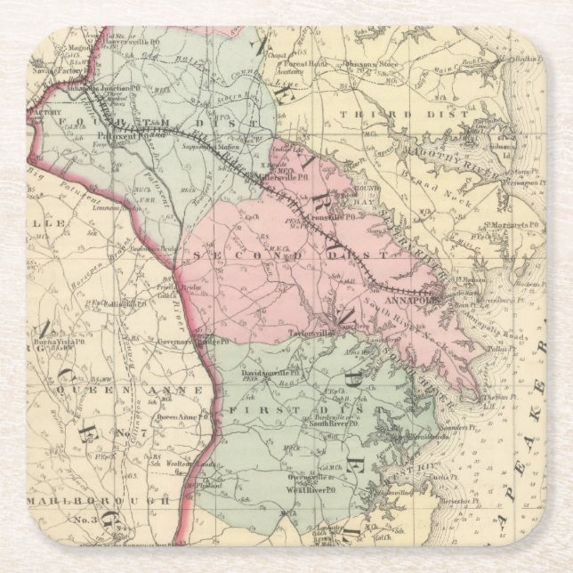 Anne Arundel Underlägg Papper Kvadrat (Framsidan)