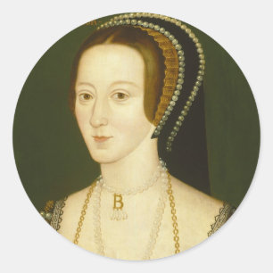 Anne Boleyn andre maka Henrik VIII Porträtt Runt Klistermärke
