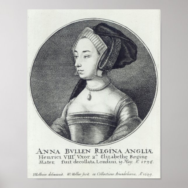Anne Boleyn, etched by Wenceslaus Hollar, 1649 Poster (Framsidan)