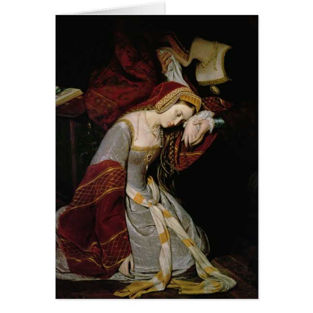 Anne Boleyn i torn, specificerar, 1835 Hälsningskort (Framsidan)