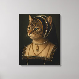 Anne Boleyn Kattporträtt – Tudordrottning Renässan Canvastryck