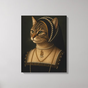 Anne Boleyn Kattporträtt – Tudordrottning Renässan Canvastryck