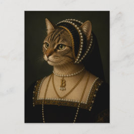 Anne Boleyn Kattporträtt – Tudordrottning Renässan Vykort