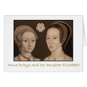 Anne Boleyn och hennes dotter Elizabeth Hälsningskort