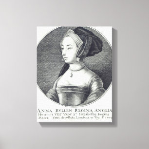 Anne Boleyn som etsas av Wenceslaus Hollar, 1649 Canvastryck