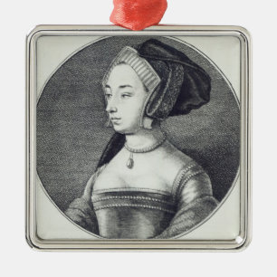 Anne Boleyn som etsas av Wenceslaus Hollar, 1649 Julgransprydnad Metall