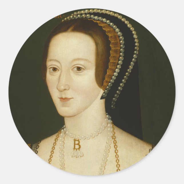 Anne Boleyn Stickers Runt Klistermärke (Framsida)