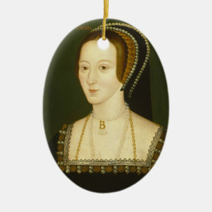 Anne Boleyn understöder frun av det Henry VIII Julgransprydnad Keramik