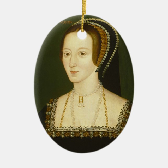 Anne Boleyn understöder frun av det Henry VIII Julgransprydnad Keramik (Framsidan)