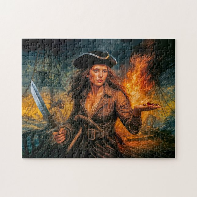 Anne Bonny Legendarisk Piratporträtt Pussel (Horisontell)