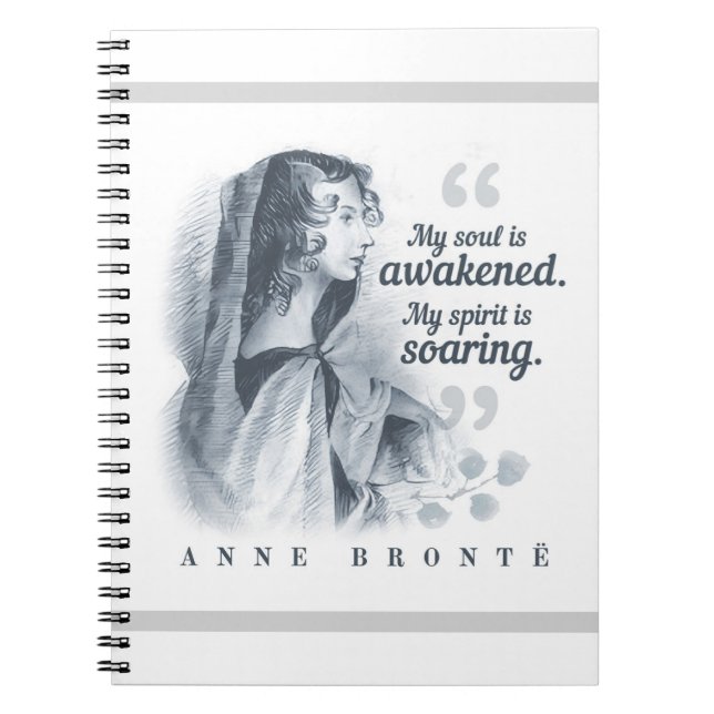 Anne Bronte citerar min själ. Anteckningsbok (Framsidan)