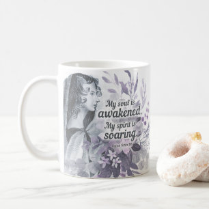Anne Bronte citerar min sjö är vaken Blommigt Kaffemugg