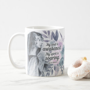 Anne Bronte citerar min sjö är vaken Blommigt Kaffemugg