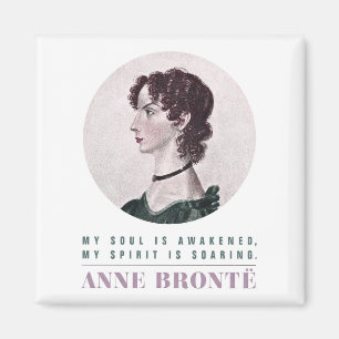 Anne Bronte Porträtt och Quote My Soul är vaknad Magnet