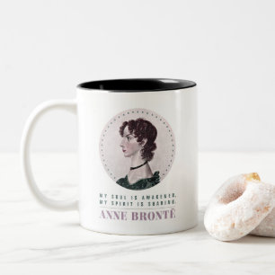 Anne Bronte Porträtt och Quote My Soul är vaknad Två-Tonad Mugg