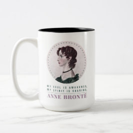 Anne Bronte Porträtt och Quote My Soul är vaknad Två-Tonad Mugg