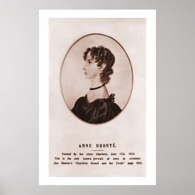 Anne Brontë porträtt (sepia) Poster (Framsidan)