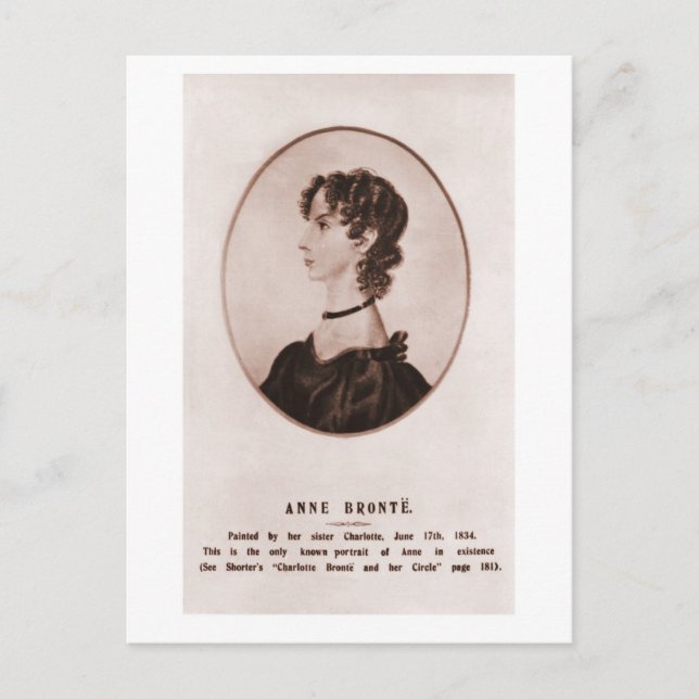 Anne Brontë porträtt sepia Vykort (Framsida)