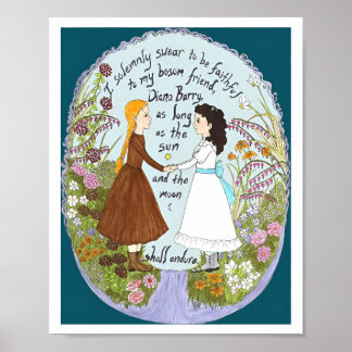 Anne & Diana Anne från Grönt Gables Poster