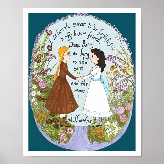 Anne & Diana Anne från Grönt Gables Poster (Framsidan)