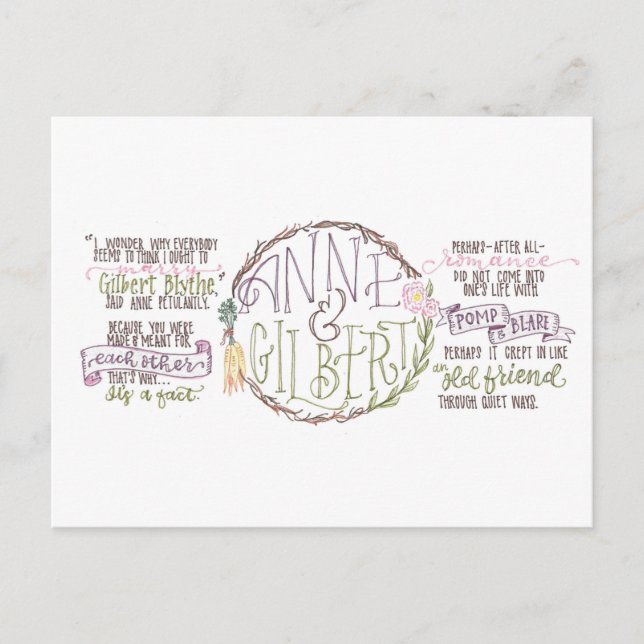 Anne & Gilbert Vykort (Framsida)