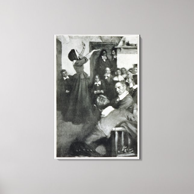 Anne Hutchinson Preaching in her House i Boston Canvastryck (Framsida)