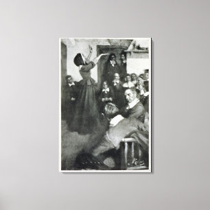 Anne Hutchinson Preaching in her House i Boston Canvastryck