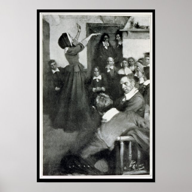 Anne Hutchinson Preaching in her House i Boston Poster (Framsidan)