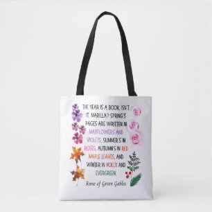 Anne of Grönt Gables Hand-Drawn Botanical Tygkasse