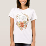 Anne of Grönt Gables Oktote | Kjorta för kvinnor T Shirt<br><div class="desc">Den här skjortan av Grönt Gables har en av Anne mest populära citat omgiven av en krans av vilda blommor och pumpor. Ord "Jag är så glad att jag bor i en värld där det finns oktrober" står skrivet i grönt. Bakgrunden är ljusvit. Färg omfattar röd ro, grönt, orange, brun...</div>