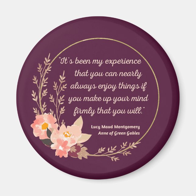Anne of Grönt Gables Quote I - Cute Stil Magnet (Framsidan)