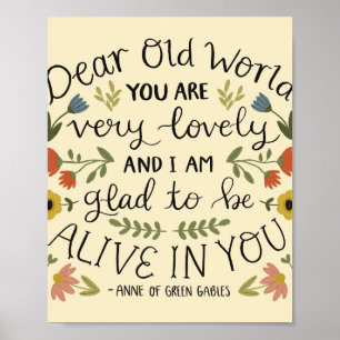 Anne på Grönt Gables Bästa World Quote Poster