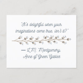 Anne på Grönt Gables Inspired Postcard Vykort