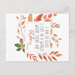 Anne på Grönt Gables oktober Quote Fall Postcard Vykort
