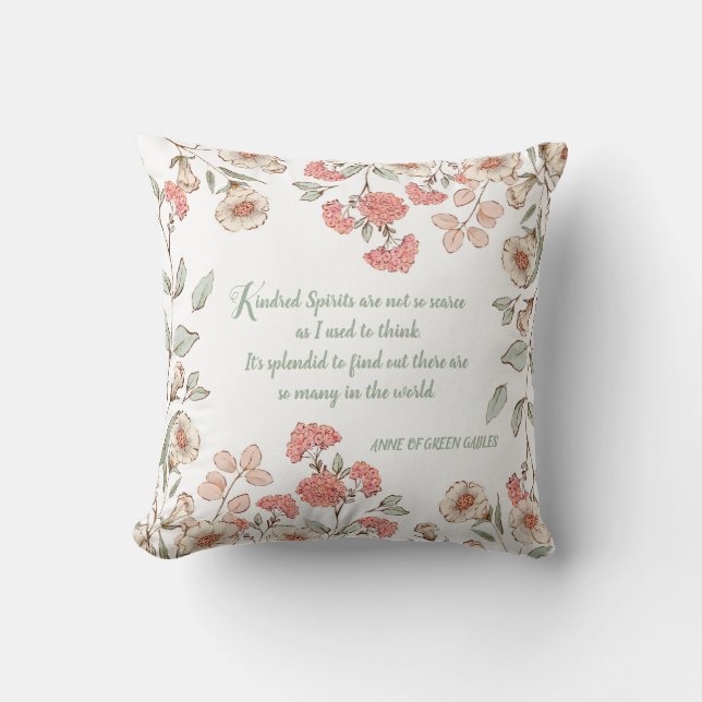 Anne på Grönt Gables Quote Blommigt Pillow Kudde (Framsida)