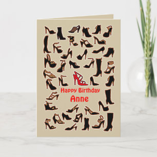 Anne Shoes Grattis på födelsedagen Card Kort