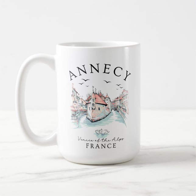 Annecy France – Travel Souvenir Kaffemugg (Vänster)