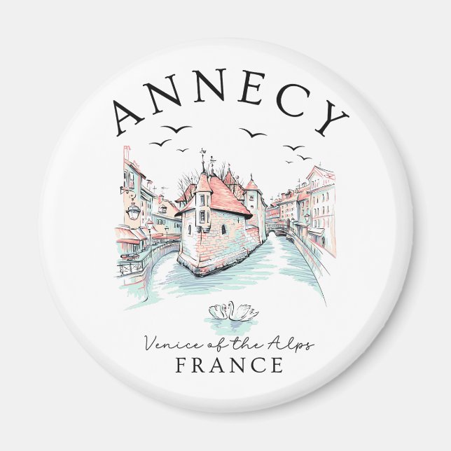 Annecy France – Venice of the Alps Magnet (Framsidan)