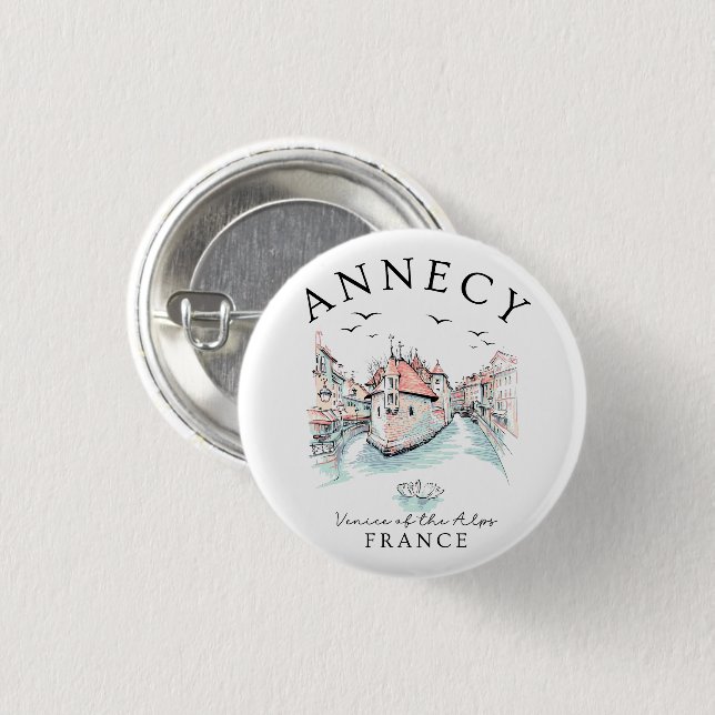 Annecy Frankrike – Alpernas Venedig Knapp (Framsida & baksida)