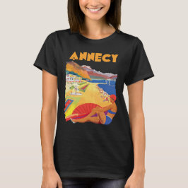 Annecy Frankrike Alpin Själ Retro Resa T-Shirt