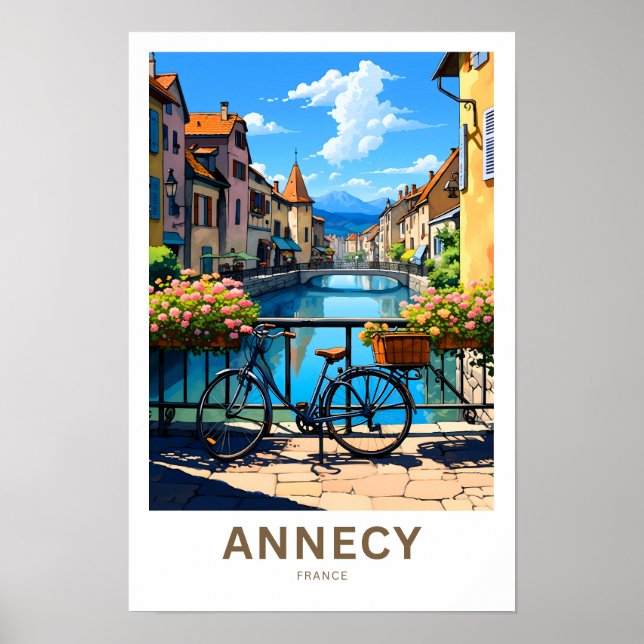 Annecy Frankrike Travel Skriv ut Poster (Framsidan)