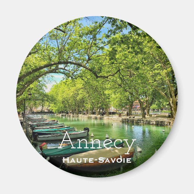 Annecy, Haute-Savoie Round Magnet (Framsidan)