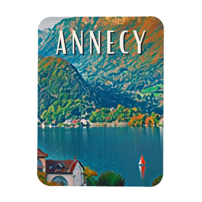 Annecy Photo Vintage Magnet (Vertikal)