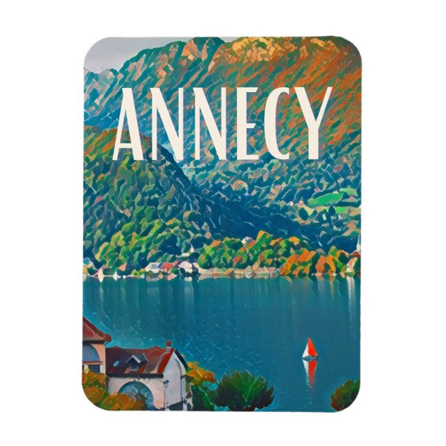 Annecy Photo Vintage Magnet (Vertikal)