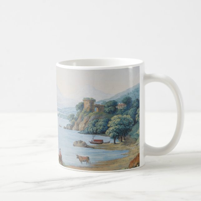 Annecy sjö med slottet av Carl Ludwig Hackert Kaffemugg (Höger)