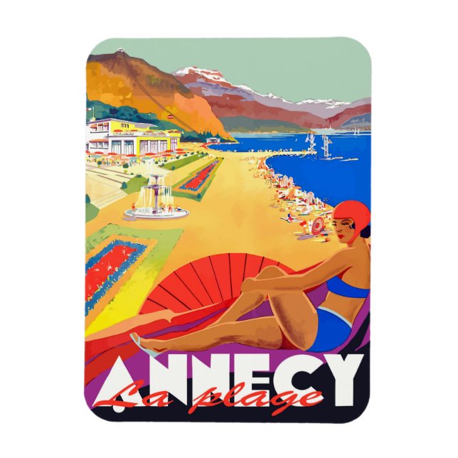 Annecy Strandflicka Magnet (Vertikal)