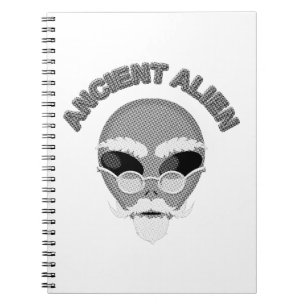 Annent Alien Head Newsprint Anteckningsbok Med Spiral