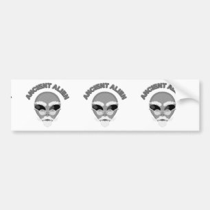 Annent Alien Head Newsprint Bildekal