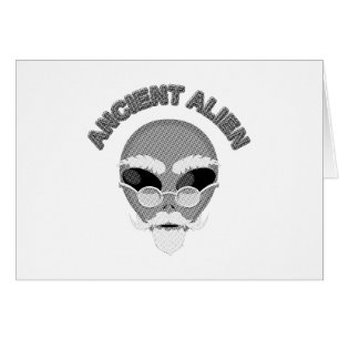 Annent Alien Head Newsprint Hälsningskort